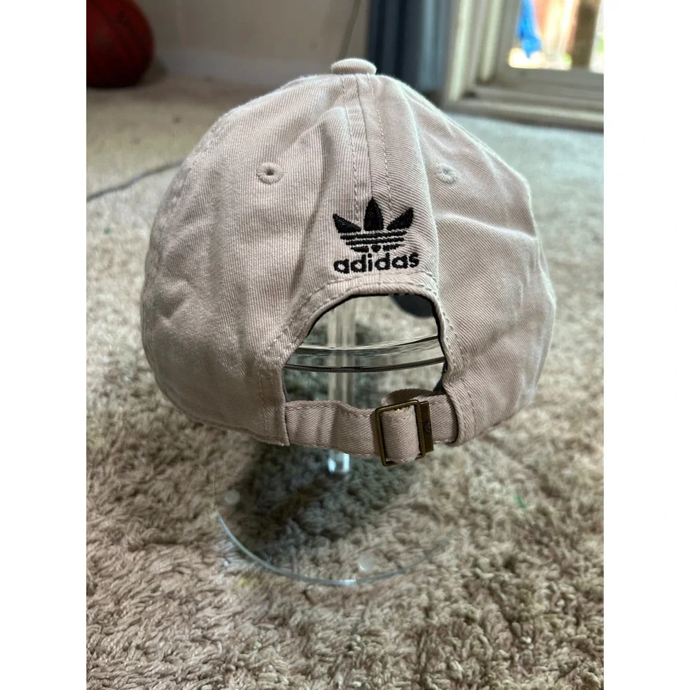 Adidas Originals‎ Trefoil Baseball Cap Beige Tan Black Logo Adjustable Dad Hat